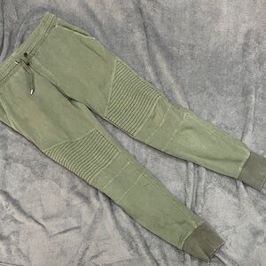 H&M Khaki Joggers with Ribbed Detail